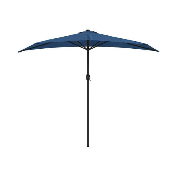 VidaXL Balkonparasol Half Met Aluminium Paal 270x144x222 Cm Blauw thumbnail