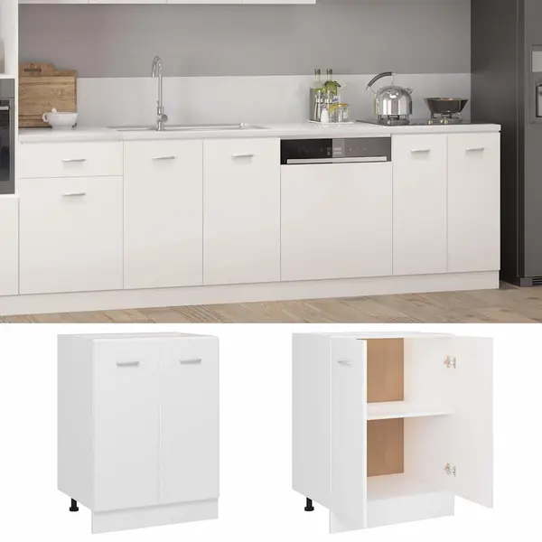 Bottom Cabinet Lyon White 60x46x81.5 Cm Engineered Wood Vidaxl thumbnail