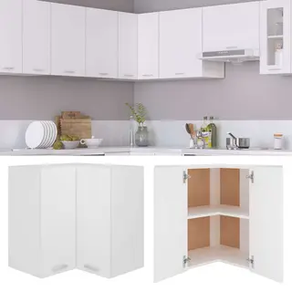 Hanging Corner Cabinet Lyon White 57x57x60 Cm Engineered Wood Vidaxl