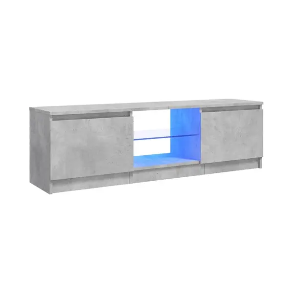 Tv Cabinet With Led Lights Concrete Grey 120x30x36 Cm Vidaxl thumbnail