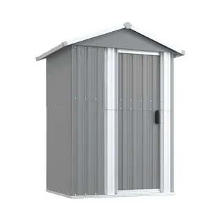 VidaXL Tuinschuur 126x97, 5x177 Cm Gegalvaniseerd Staal Grijs
