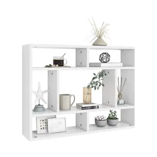 VidaXL Wandschap 75x16x55 Cm Bewerkt Hout Wit