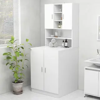 Washing Machine Cabinet White 70.5x25.5x90 Cm Vidaxl
