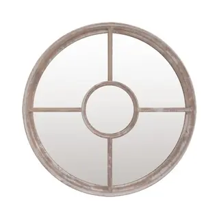 VidaXL Tuinspiegel Rond 60x4 Cm Ijzer Zandkleurig