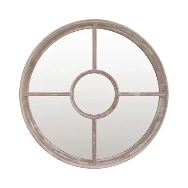 VidaXL Tuinspiegel Rond 60x4 Cm Ijzer Zandkleurig thumbnail