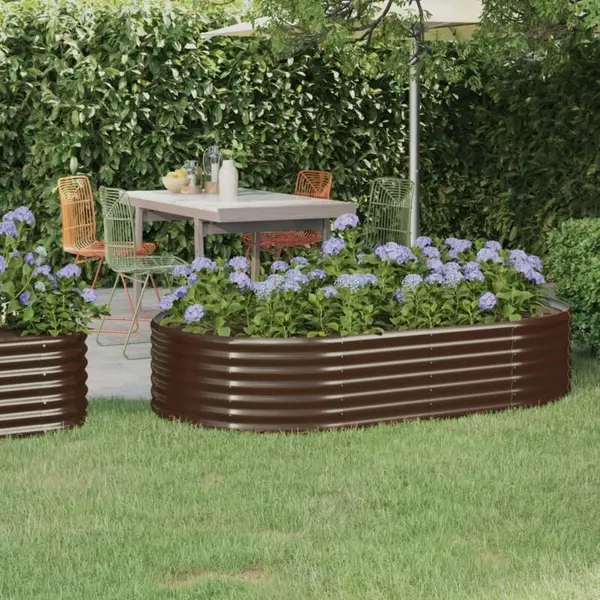 VidaXL - Plantenbak - 175x100x36 - Cm - Gegalvaniseerd - Staal - Bruin thumbnail
