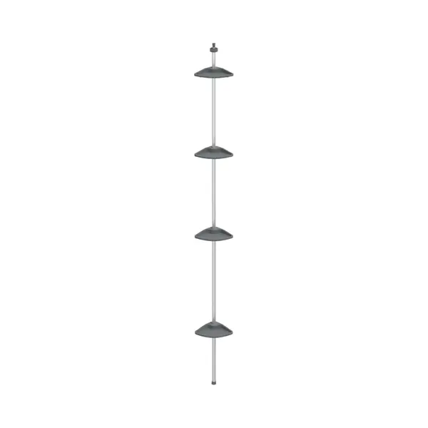 4-tier Telescopic Shower Corner Shelf Silver Aluminium Vidaxl thumbnail