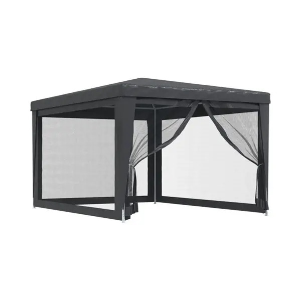 VidaXL 3 X 4m Anthracite Party Tent With 4 Mesh Sidewalls - Grey - Wilko thumbnail