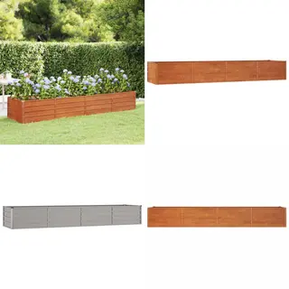 VidaXL Brown Corten Steel Raised Garden Bed 45 X 320 X 320cm - Wilko