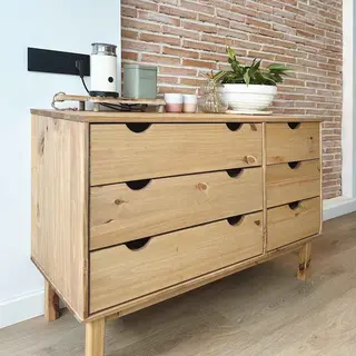 VidaXL Ladekast Otta 111x43x73, 5 Cm Massief Grenenhout
