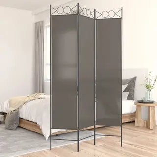 3-panel Room Divider Anthracite 120x200 Cm Fabric Vidaxl