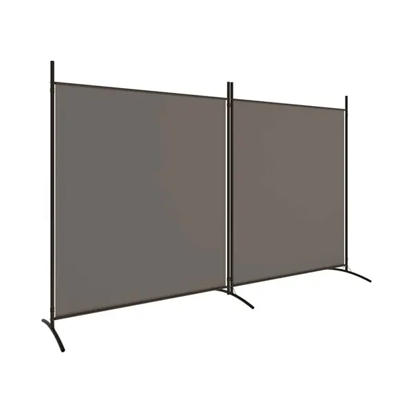 VidaXL Kamerscherm Met 2 Panelen 346x180 Cm Stof Antracietkleurig thumbnail