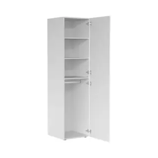 TheBestOf Furniture Kledingkast Smal Hoog - Legplanken En Hanggedeelte - Wit