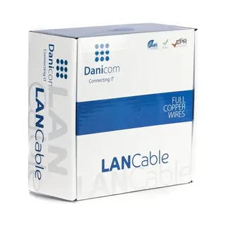 Dsit Danicom CAT6A U/Utp 100m Flexibel - Pvc (Fca), Poe, Ethernet, Lan, Patchkabel, Datenkabel, RJ45 - Für Serverschränke, Switches, Router, Modems!