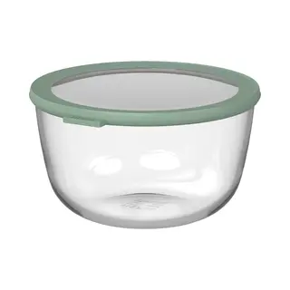 Mepal Glazen Vershouddoos Rond Cirqula - 3000 Ml - Glazen Vershoudbakjes - Hittebestendig Tot 550 °C, Zonder Deksel - Meal Prep Bakjes - Nordic Sage
