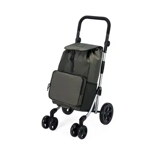 Packaway Boodschappentrolley Met 4 Wielen - Boodschappenwagen Deluxe Met Koelvak En Verstelbaar Handvat – 60 Liter – Groen