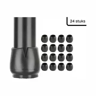 Stoelpoot Doppen – Met Anti-Kras Vilt – Stoelpoot Beschermers - Vloerbescherming – Stoelpootbeschermers – 24 Stuks – 17-22mm – Zwart –