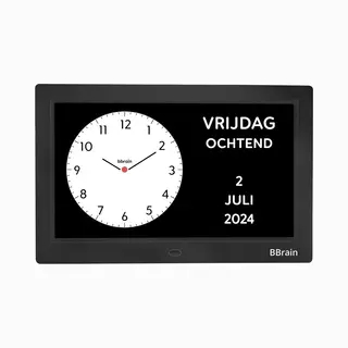 BBrain Basic - Analoge Dementieklok 10 Inch - 21 Herinneringen - Zwart