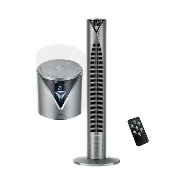 CoolHome CF2206 - Torenventilator Met Afstandsbediening - Ventilator Staand Met Luchtreiniger - 96 Cm - Dimbaar Led Scherm - Cool Grey thumbnail