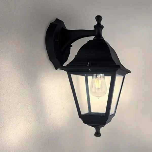 Ledvion - Wall Lamp Outdoor Lamp, Outdoor Lighting, Garden Lighting, Classic Lamp, Vela S, Black Lamp, E27 Fitting, Aluminum thumbnail