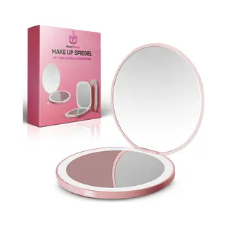 MoreWomen® - Zakspiegel - Make Up Spiegel - Handspiegel - Make-Up Spiegel Met Verlichting - Makeup Spiegel 2X Vergroting - Reisspiegel