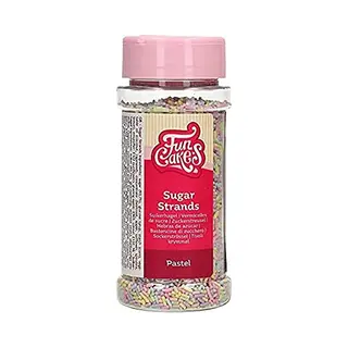 FunCakes Sugar Strands Pastel, Cake Sprinkles, Great Taste, Perfect For Cake Decorating, Cupcake Sprinkles. 80 G.