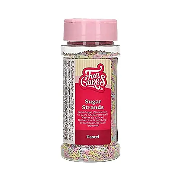 FunCakes Sugar Strands Pastel, Cake Sprinkles, Great Taste, Perfect For Cake Decorating, Cupcake Sprinkles. 80 G. thumbnail