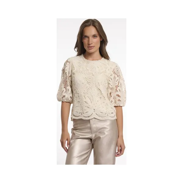 Rino & Pelle Rino&Pelle Dames Top - Chantalle Top - Beige thumbnail