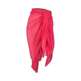 Sarlini Pareo Omslagdoek Effen Fuchsia Dames Vrouwen Strandjurkje Sarong