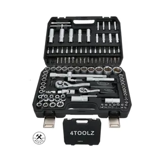 4toolz ® Doppenset 108-delig In Koffer - 72 Tands Ratels 1/2" En 1/4'' Doppen En Bit-set