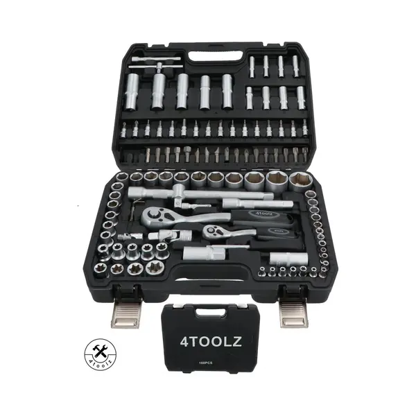 4toolz ® Doppenset 108-delig In Koffer - 72 Tands Ratels 1/2" En 1/4'' Doppen En Bit-set thumbnail