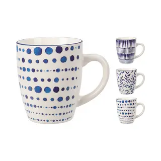 Excellent Houseware Beker New Bone Porselein Wit/blauw
