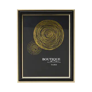 H&S Collection Fotolijstje Voor Een Foto Van 15 X 20 Cm - Zwart/goud - Luxe Uitstraling