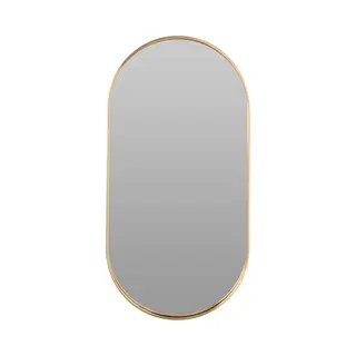 Home & Styling Wandspiegel - Ovaal - Goud - Metalen Frame - 50 X 25 Cm
