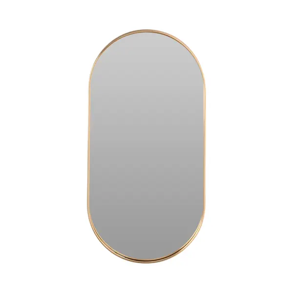 Home & Styling Wandspiegel - Ovaal - Goud - Metalen Frame - 50 X 25 Cm thumbnail