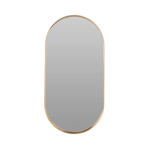 Home & Styling Wandspiegel - Ovaal - Goud - Metalen Frame - 72 X 32 Cm thumbnail