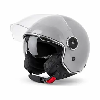 Vinz Helmets Vinz Tobia Jethelm Zonnevizier - Scooterhelm & Motorhelm & Brommerhelm & Voor Heren & Dames - Grijs - M