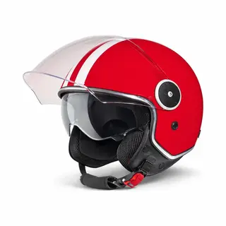 Vinz Helmets Vinz Arenas Scooterhelm / Motorhelm Retro - Jethelm Gestreept - Ece 22.06 - Voor Heren & Dames - Rood - L