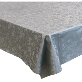 Bellatio Design Tafelzeil/tafelkleed Zilver Met Bloemen Motief 140 X 180 Cm - Tuintafelkleed