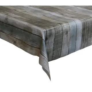 Bellatio Design Tafelzeil/tafelkleed Lange Houten Planken Print 140 X 180 Cm - Tuintafelkleed