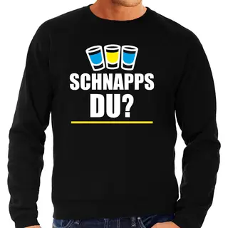 Bellatio Decorations Apres Ski Trui Schnapps Du Zwart Heren - Wintersport Sweater - Foute Apres Ski Outfit/ Kleding/ Verkleedkleding Xl