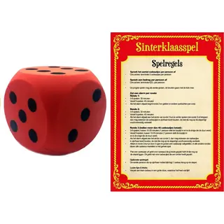 T & F creations Sinterklaasspel Set - Dobbelspel - Foam Dobbelsteen - Rood - Sinterklaas - Pakjesavond