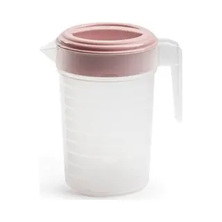 Plasticforte Waterkan Met Deksel - 1 Liter - Roze/ Transparant - Kunststof - Schenkkan Karaf