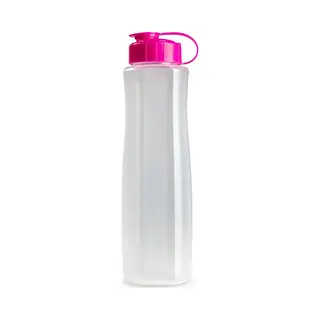 Plasticforte Kunststof Waterfles 1500 Ml Transparant Met Dop Roze - Drinkflessen/sport/fitness Flessen