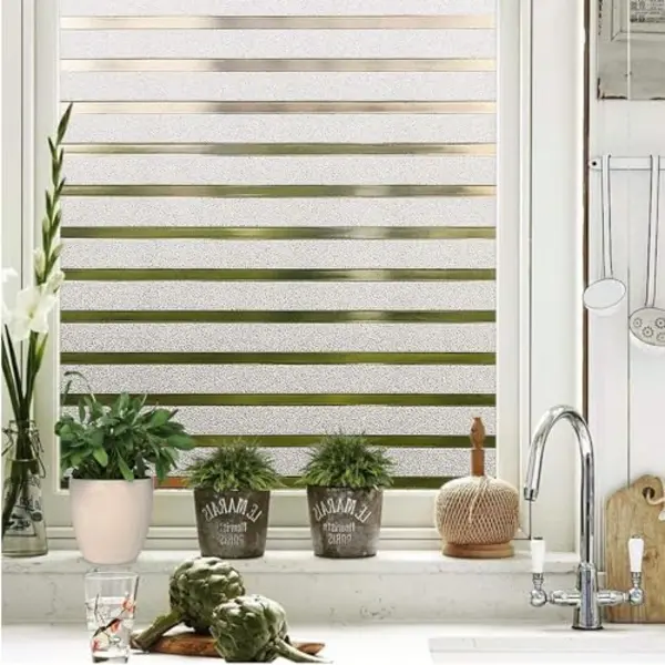 Homewell Raamfolie Hr++ 60x200cm - Zonwerend & Isolerend - Statisch - Strepen thumbnail