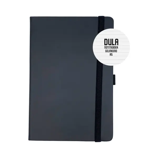 Dula Notitieboek A5 Zwart Gelinieerd Met Harde Kaft thumbnail
