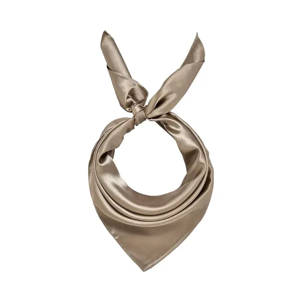 Emilie Scarves - Sjaal - Satijn - Taupe - Vierkant 60*60 Cm thumbnail