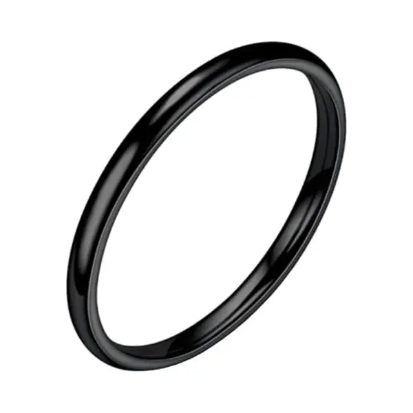 Lgt Jwls Lgt Jewels Smalle Stalen Ring Zwart 2mm-17mm thumbnail