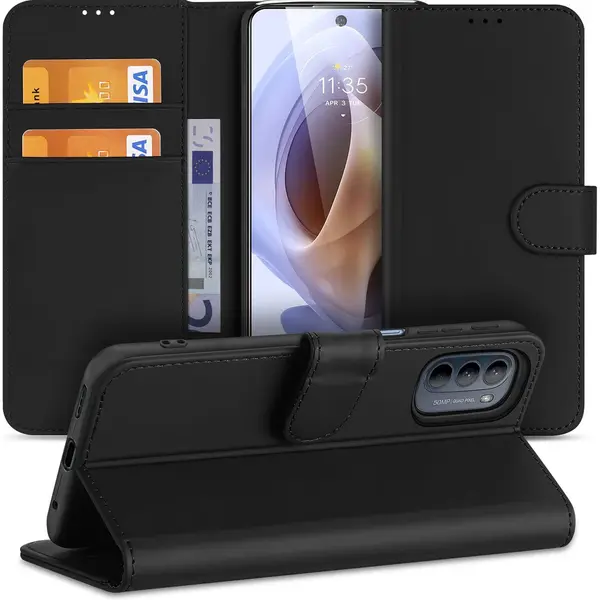 B2Ctelecom Motorola Moto G31 | G41 Book Cover Zwart Met Pasjeshouder thumbnail