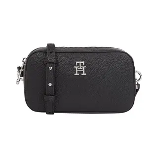 Tommy Hilfigervoor Vrouwen. AW0AW15179 Th Emblem Clutch Tas Met Schouderriem Zwart (Osfa), Casual, Polyurethaan